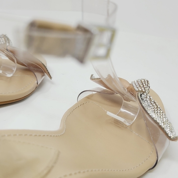 Schutz | Women's Silver Elegant Elyda Rhinestone Embellished Sandals (Size 9B) - Picture 5 of 15